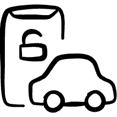 E Transport Car Lock Icon from Freehand Set