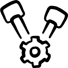 Engines Two Horse Power Gear Icon from Freehand Set