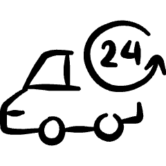 Car Repair 24h Service Icon from Freehand Set