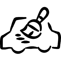 Car Repair Brush Clean Icon from Freehand Set