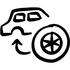 Car Repair Wheels Icon from Freehand Set