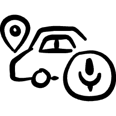 Navigation Car Voice Icon from Freehand Set