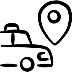Navigation Taxi Pin Location Icon from Freehand Set