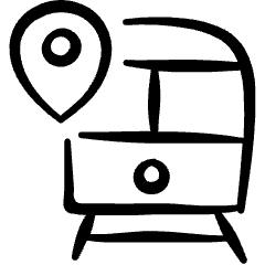 Public Transportation Train Route Destination Location Icon from Freehand Set