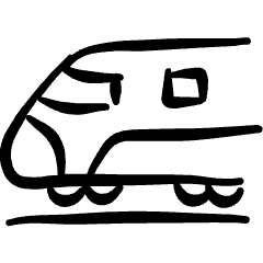 Railroad Bullet Train Icon from Freehand Set