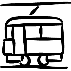 Railroad Light Rail Train Icon from Freehand Set