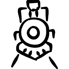 Railroad Steam Engine Train Icon from Freehand Set