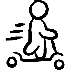 Scooter Standing Travel Icon from Freehand Set