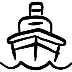 Sea Transport Boat Icon from Freehand Set