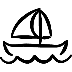 Sea Transport Sail Boat Icon from Freehand Set