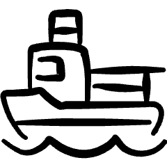Sea Transport Ship Cargo Icon from Freehand Set