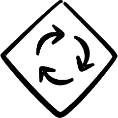 Road Sign Roundabout Icon from Freehand Set