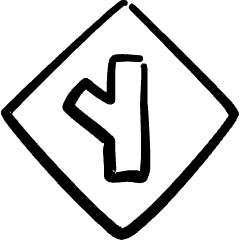 Road Sign Side Road Angle Left 2 Icon from Freehand Set