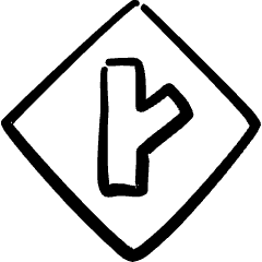 Road Sign Side Road Angle Right 2 Icon from Freehand Set