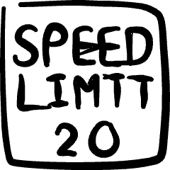 Road Sign Speed Limit 20 1 Icon from Freehand Set