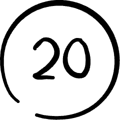 Road Sign Speed Limit 20 Icon from Freehand Set