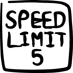 Road Sign Speed Limit 5 Icon from Freehand Set