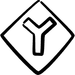 Road Sign Split Icon from Freehand Set