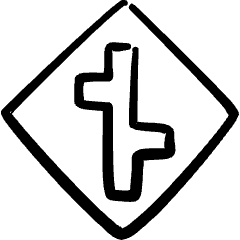 Road Sign Turn 1 Icon from Freehand Set