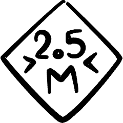 Road Sign Width 2.5m Icon from Freehand Set