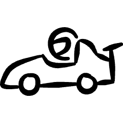 Sports Car Formula One Icon from Freehand Set