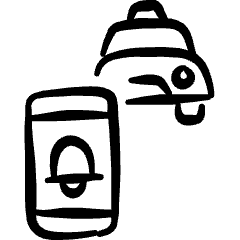 Taxi Call Smartphone Icon from Freehand Set