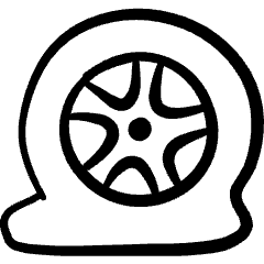 Transportation Problem Limitation Flat Tire Icon from Freehand Set