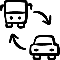 Transportation Bus Car Transfer Icon from Freehand Set