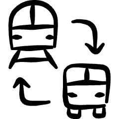 Transportation Bus Train Transfer Icon from Freehand Set