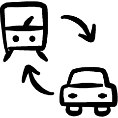 Transportation Train Car Transfer Icon from Freehand Set