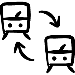Transportation Train Transfer Icon from Freehand Set