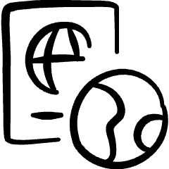 Passport Globe Icon from Freehand Set