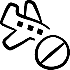 Plane Trip Land Cancel Icon from Freehand Set