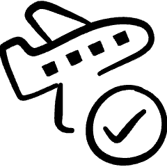 Plane Trip Take Off Check Icon from Freehand Set