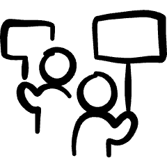 Immigration Protest Icon from Freehand Set