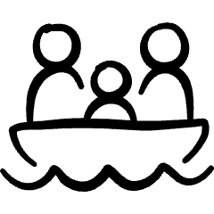 Immigration Water Boat Icon from Freehand Set