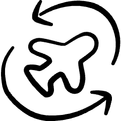 Ticket Plane Round Trip Icon from Freehand Set