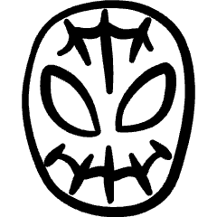 Famous Character Spiderman Icon from Freehand Set