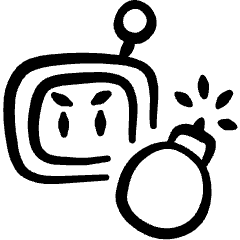 Famous Game Bomberman Bomb Icon from Freehand Set