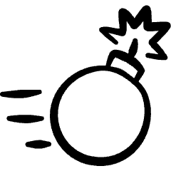 Video Game Mario Bomb Icon from Freehand Set