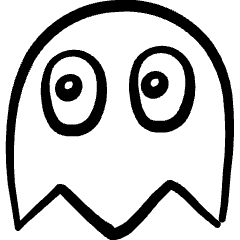 Video Game Pacman Enemy Icon from Freehand Set