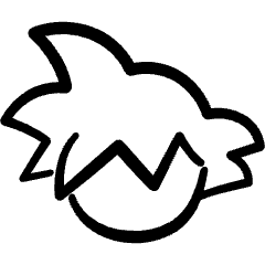 Manga Japanese Comic Dragonball Goku Icon from Freehand Set