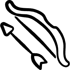 Mediaval Fantasy Bow Arrow 1 Icon from Freehand Set