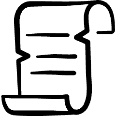 Mediaval Fantasy Paper Scroll Icon from Freehand Set