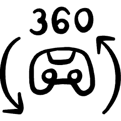 Video Game 360 Vr Icon from Freehand Set