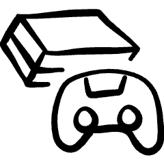 Video Games Device Playstation Four Icon from Freehand Set