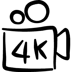 Camera 4k Icon from Freehand Set