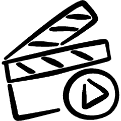 Controls Clapboard Movie Play Icon from Freehand Set