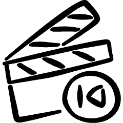 Controls Clapboard Movie Previous Icon from Freehand Set