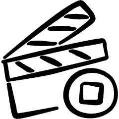 Controls Clapboard Movie Stop Icon from Freehand Set